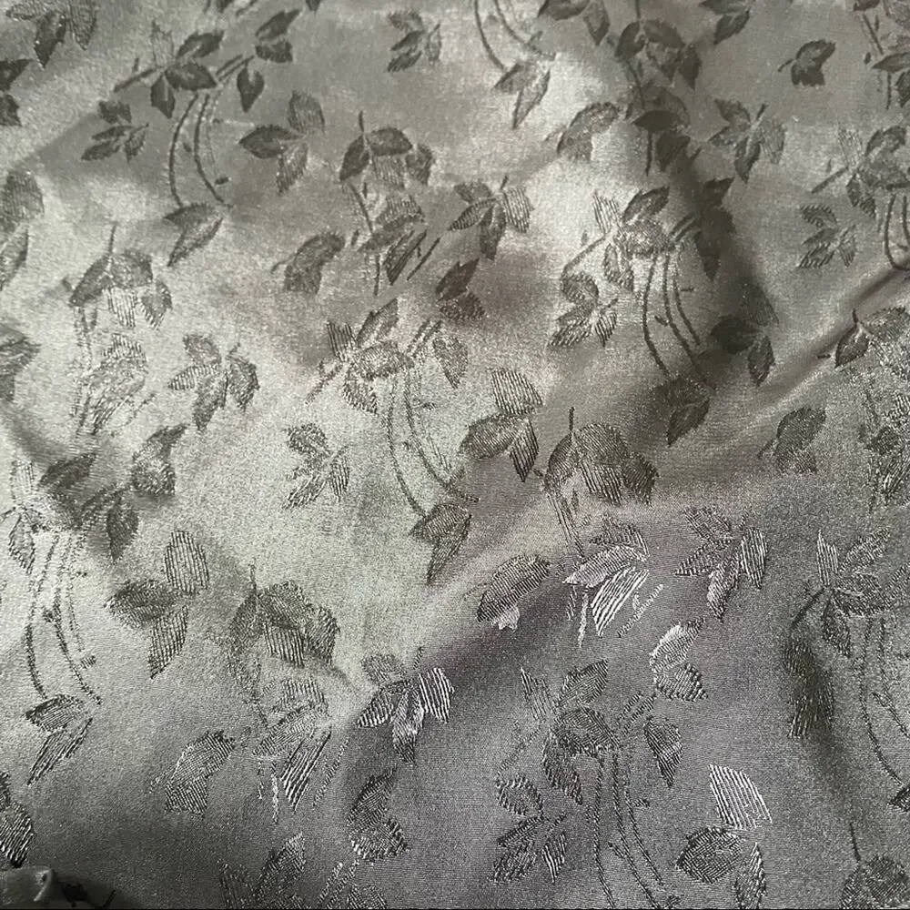 Vintage 1970s Barbizon Slip Dress Midi Lace Trim Floral Vines Black L EUC - Picture 11 of 13